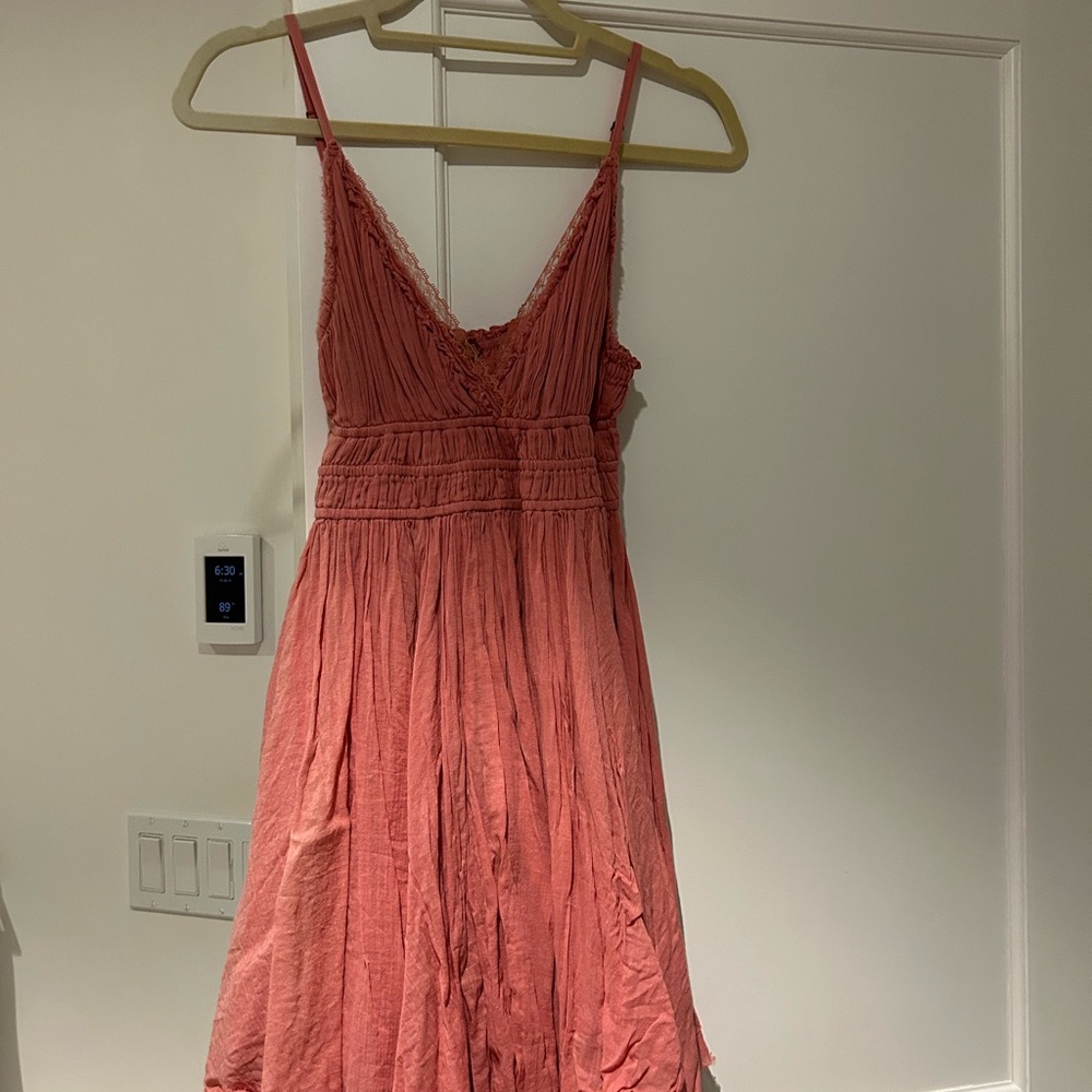 Chic Coral Sleeveless Mini Dress